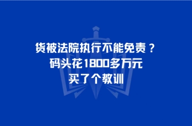 货被法院执行不能免责？码头花1800多万元买了个教训