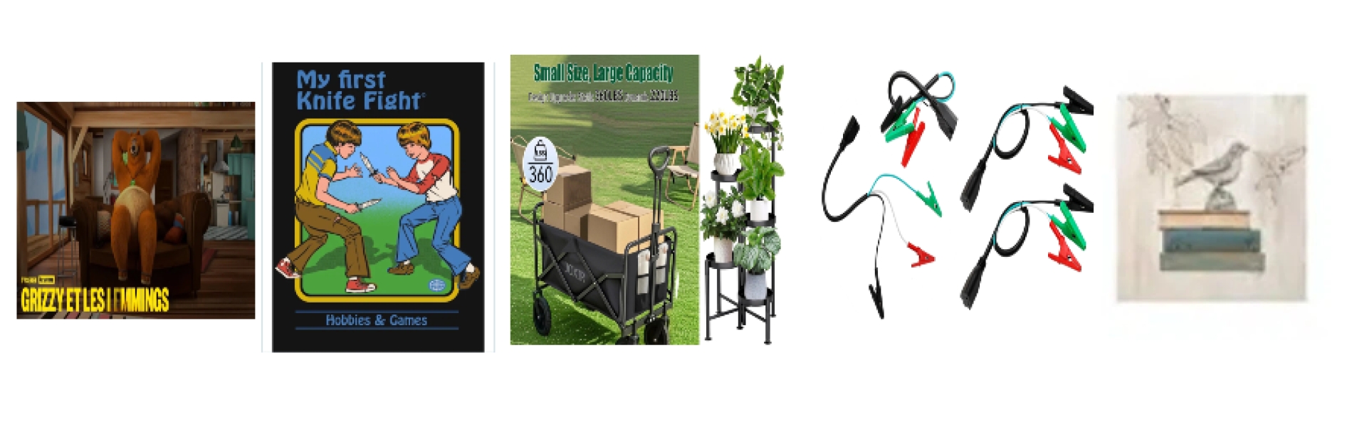 99名卖家因无声动画《Grizzy》被告！161家店也因这十几张图片被起诉！小心转接线、展示架、小推车产品，这些都是有专利的哦~